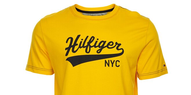 Pánské žluté tričko Tommy Hilfiger s potiskem