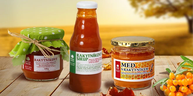 Rakytníkový set proti nachlazení – sirup, džem i med