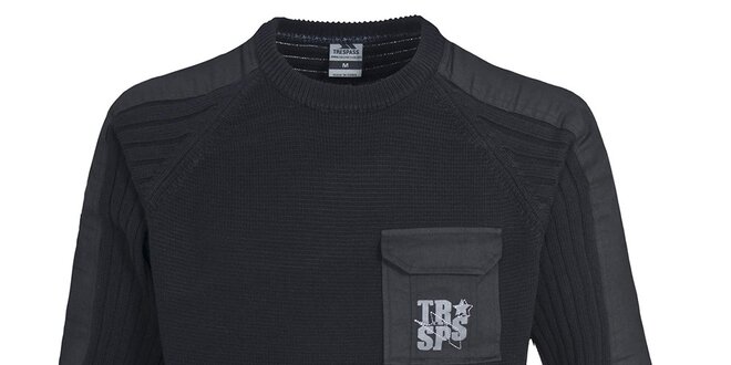 Pánský černý svetr s kapsou Trespass
