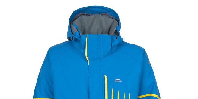 Pánská modrá lyžařská bunda se žlutými prvky Trespass