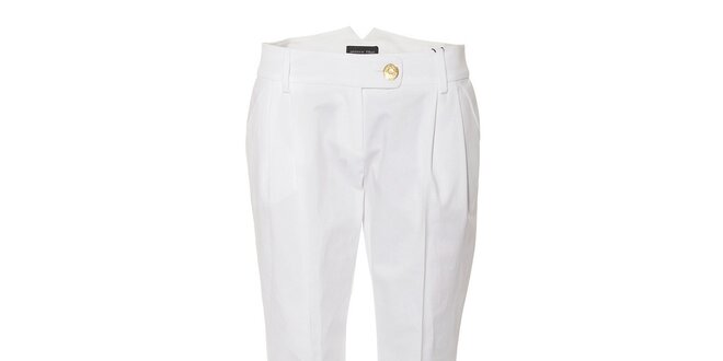 Bílé bavlněné dámské kalhoty Pietro Filipi