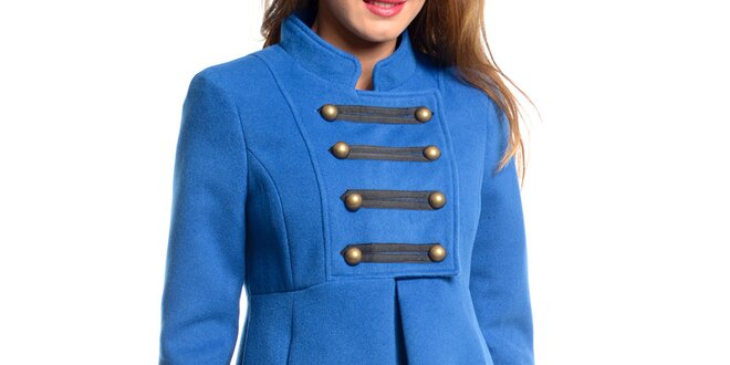 Dámský modrý vojenský kabát Vera Ravenna