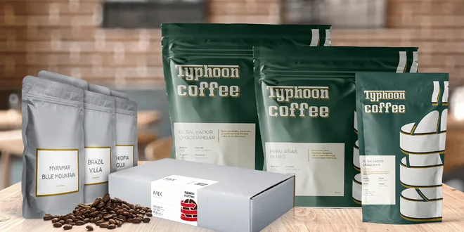 Kávy Typhoon coffee z Etiopie, Peru i Salvadoru