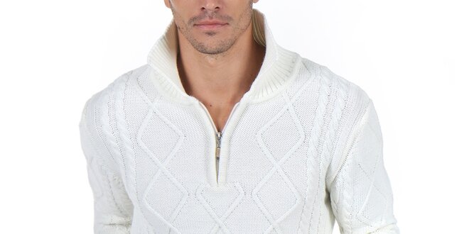 Pánský krémově bílý svetr se vzorem Giorgio Di Mare