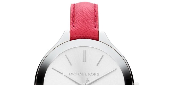 Dámské minimalistické hodinky s růžovým páskem Michael Kors