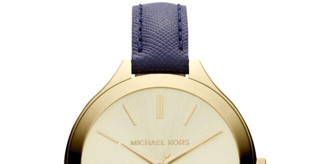 Dámské minimalistické hodinky s tmavomodrým páskem Michael Kors