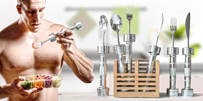 Posilujte při jídle s 1kg fitness příborem