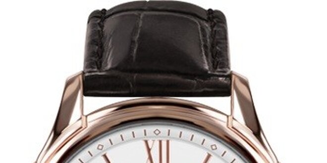 Pánské hodinky Casino černé s růžovozlatým ciferníkem
