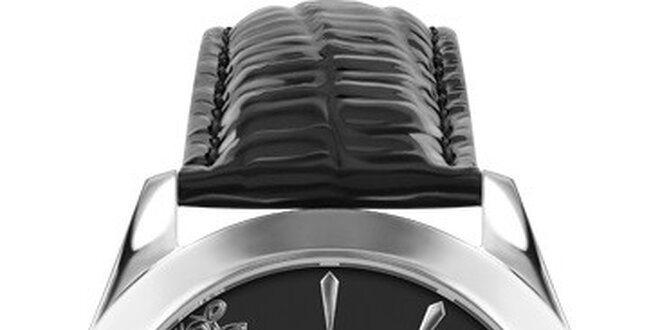 RFS dámské hodinky Lace černé se stříbrným ornamentem