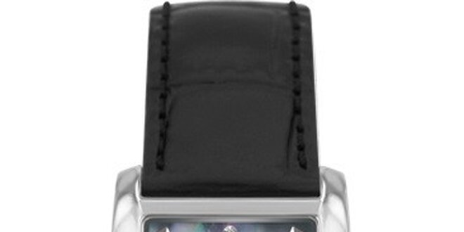 RFS dámské hodinky Prima s černým řemínkem a ciferníkem stříbrné barvy