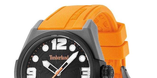Pánské hodinky s oranžovým řemínkem Timberland