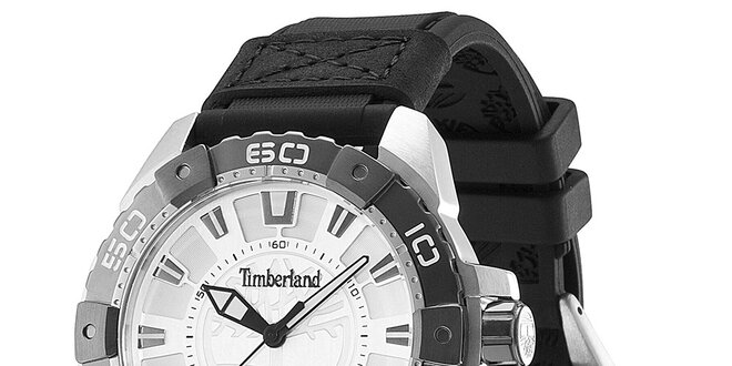 Pánské hodinky s černým gumovým řemínkem Timberland