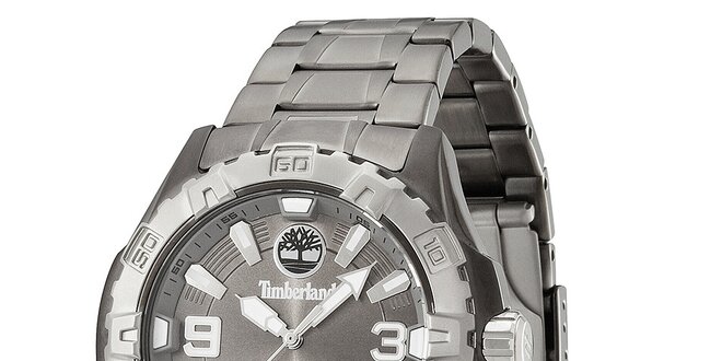 Pánské šedé ocelové hodinky Timberland