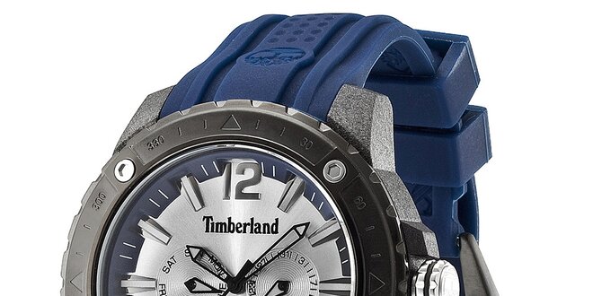 Pánské ocelové hodinky s modrým řemínkem Timberland