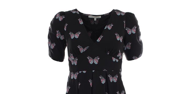 Dámské černé šaty s motýlky Uttam Boutique