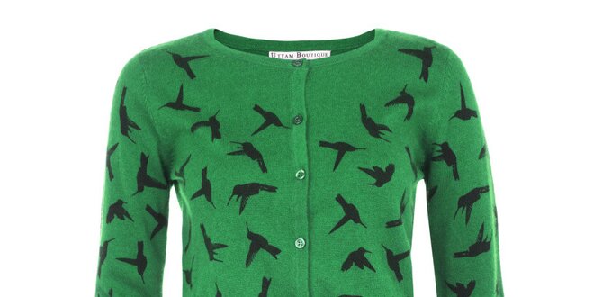 Dámský zelený svetřík s kolibříky Uttam Boutique
