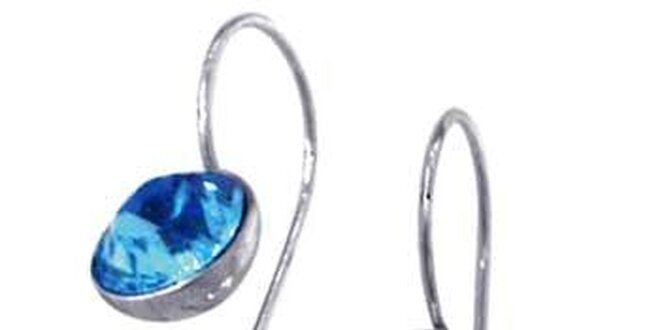 Dámské náušnice Swarovski Elements s modrým krystalem