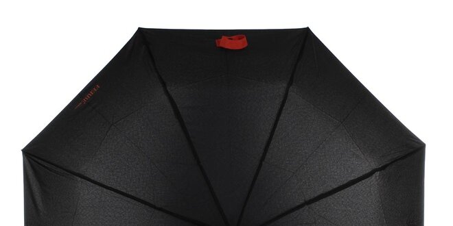 Dámský černý skládací deštník s červeným nápisem Ferré Milano