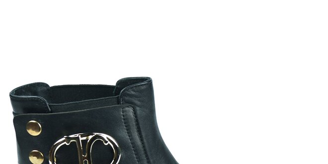 Dámské černé kotníkové chelsea boty Moda Italiana