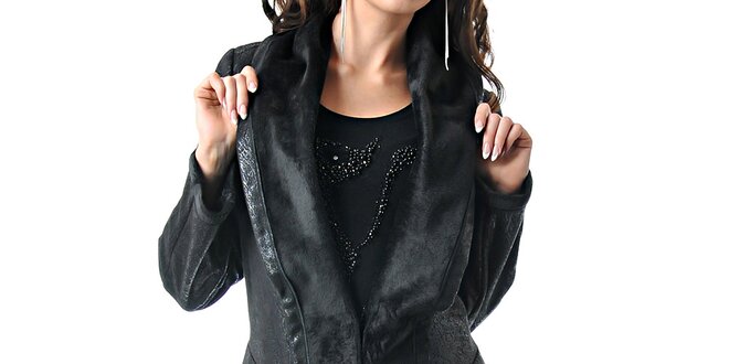 Dámský projmutý černý kabátek Female Fashion