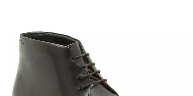 Pánské kotníkové černé kožené boty Clarks