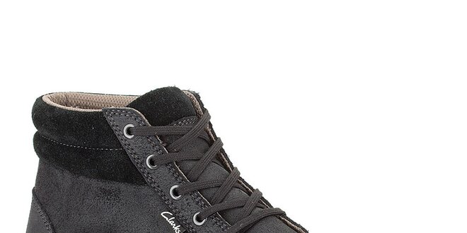 Pánské černo-šedé kotníkové boty Clarks