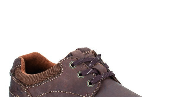 Pánské tmavě hnědé kožené boty Clarks