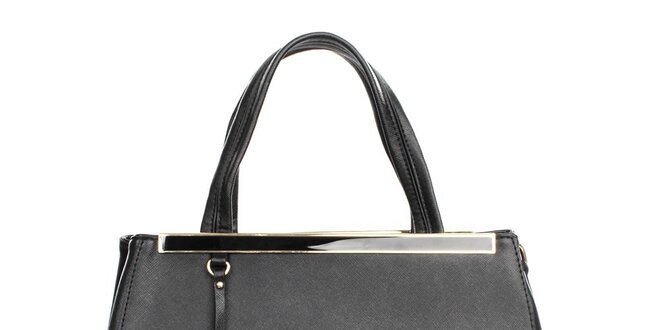 Dámská černá kabelka s vnější kapsičkou London fashion