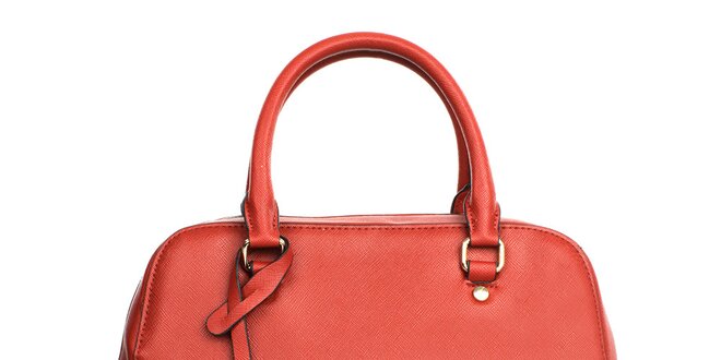Dámská červená kabelka s přívěskem London fashion