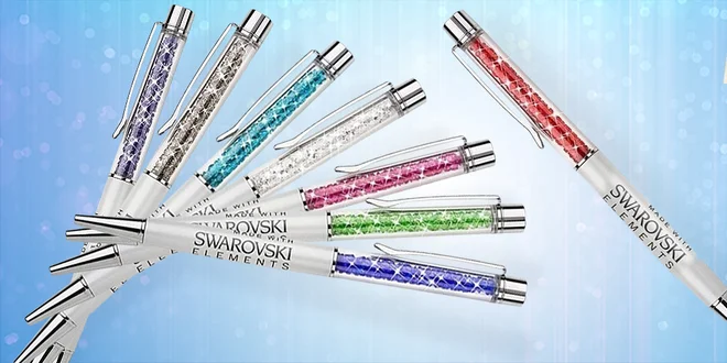Třpytivé luxusní pero s křišťály Swarovski