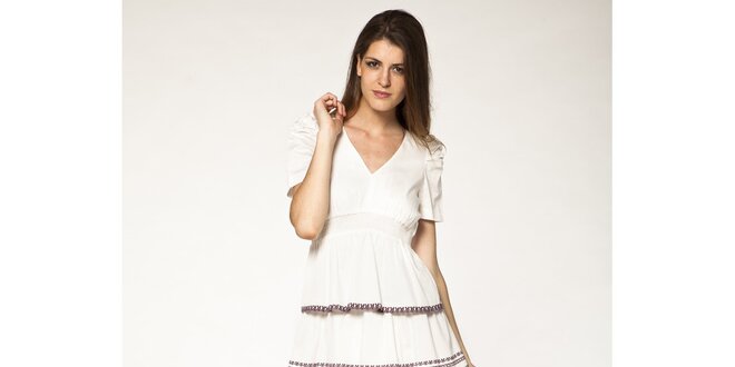 Dámské bílé šaty s volánky Tantra