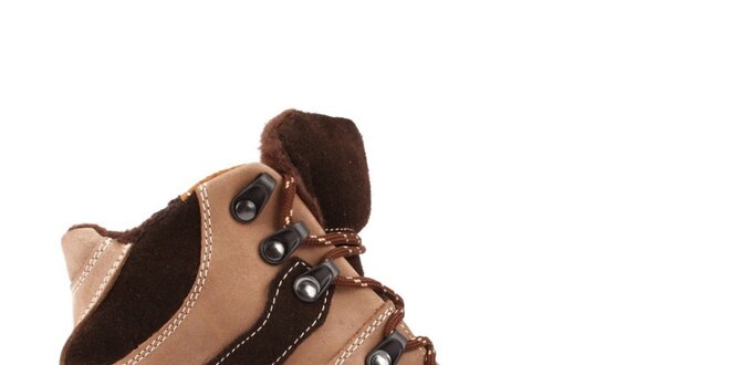 Dámské zateplené kotníčkové boty v hnědých odstínech Maxim
