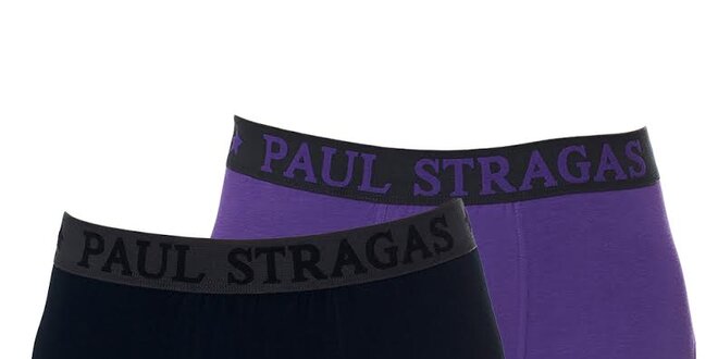 Set černých a fialových pánských boxerek Paul Stragas