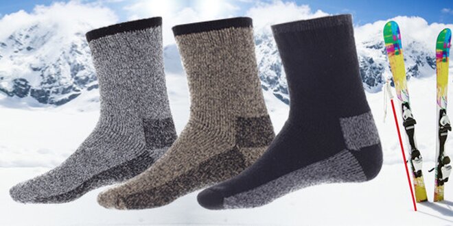 3 páry pánských lyžařských ponožek včetně poštovného