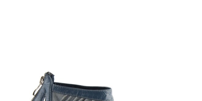Dámské modré kožené sandály Lise Lindvig s pevnou patou