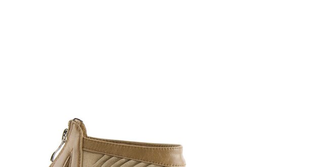 Dámské světle hnědé kožené sandály Lise Lindvig s pevnou patou