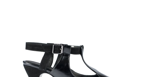 Dámské černé kožené sandály Lise Lindvig