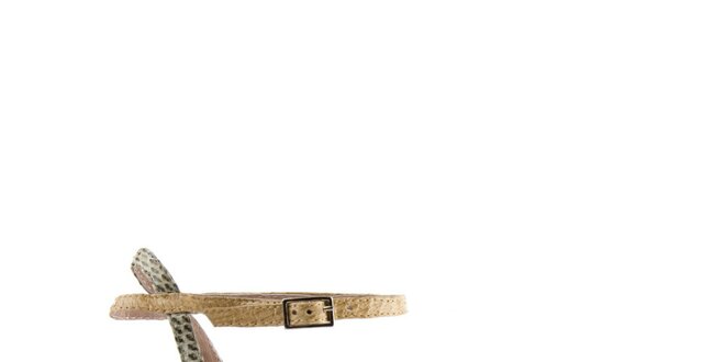Dámské růžovo-béžové páskové boty Lise Lindvig s hadím motivem