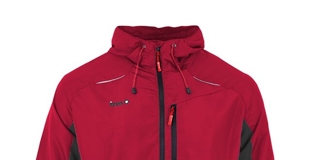 Červená běžecká bunda s černými prvky Izas