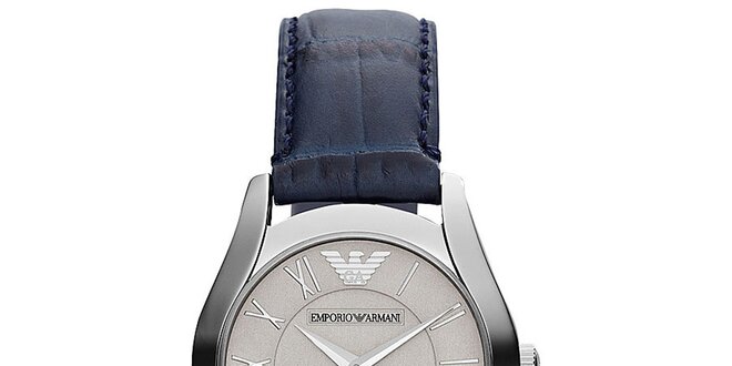 Dámské analogové hodinky s tmavě modrým řemínkem Emporio Armani