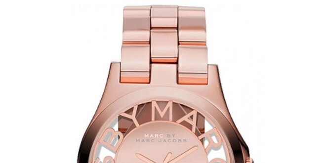 Dámské pozlacené hodinky s průhledným ciferníkem Marc Jacobs