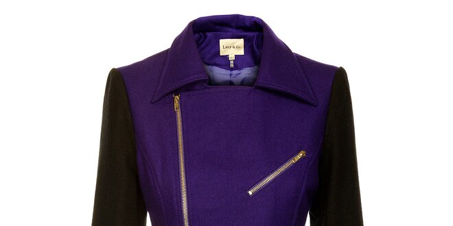 Dámský fialovo-černý kabátek Lucy Paris se zipem