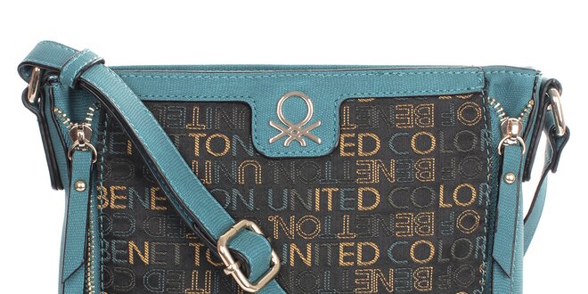 Dámská kabelka s nápisy a modrými prvky United Colors of Benetton