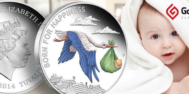 Pamětní stříbrná mince k narození miminka