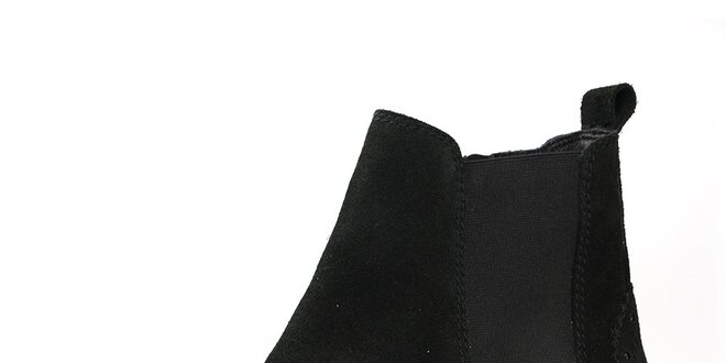 Dámské černé semišové boty s elastickou vsadkou Bullboxer