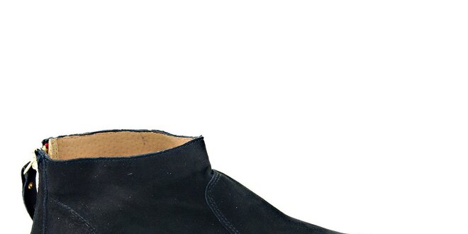 Dámské černé semišové kotníčkové boty na zip Eye