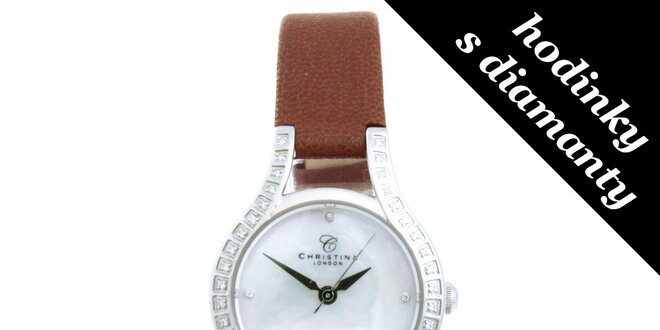 Dámské analogové hodinky s diamanty Christina London
