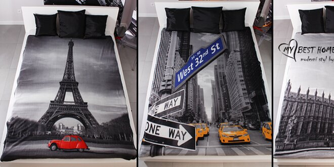 Fleecová deka s fototiskem - Paříž, Londýn, New York a dalších 13 motivů