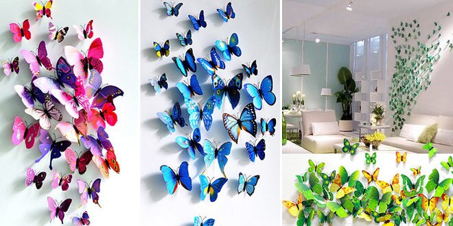 3D motýlci - samolepky i magnetky
