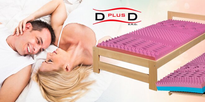 Smrkové postele D plus D – včetně roštů a matrací